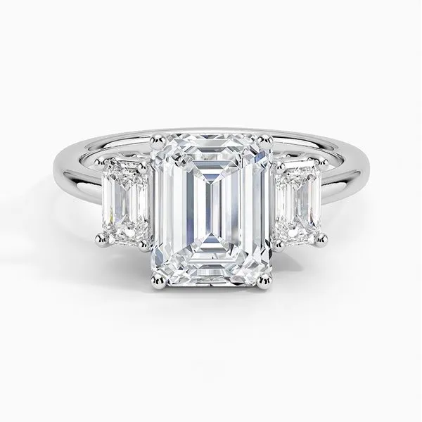 14K White Gold Three Stone Lab Grown Diamond Engagement Ring Moore Jewelers Laredo, TX