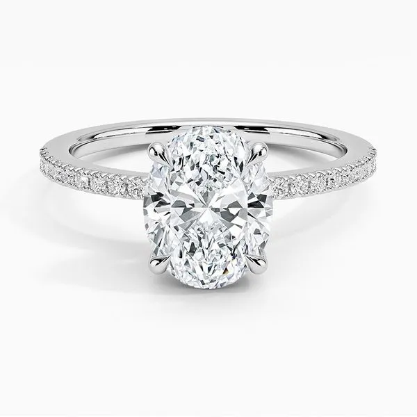 14K White Gold Hidden Halo Diamond Enagement Ring Moore Jewelers Laredo, TX