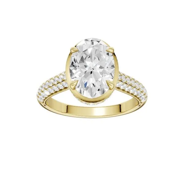 14K Yellow Gold Hidden Halo Labgrown Diamond Engagement Ring Moore Jewelers Laredo, TX