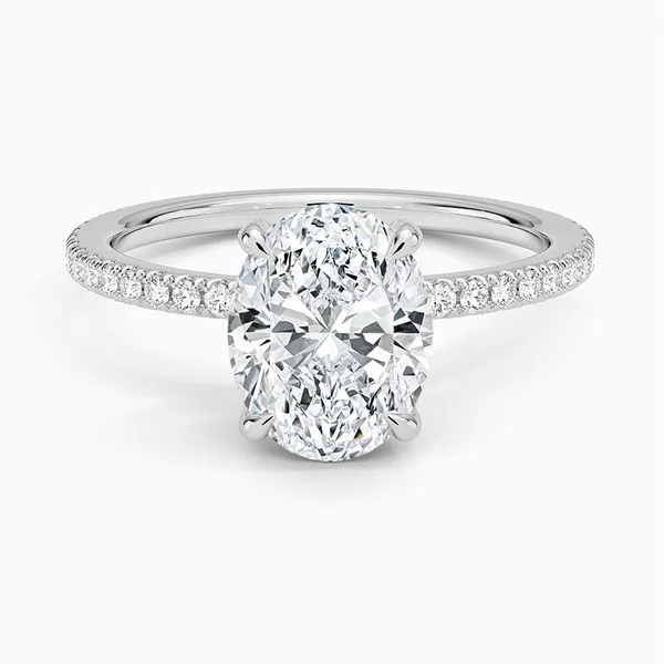 14K White Gold Hidden Halo Lab Grown Diamond Engagement Ring Moore Jewelers Laredo, TX