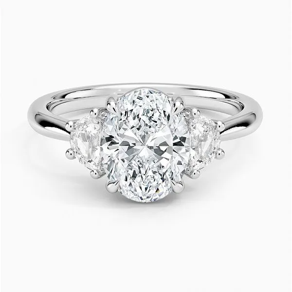 14K White Gold Three Stone Lab Grown Diamond Engagement Ring Moore Jewelers Laredo, TX