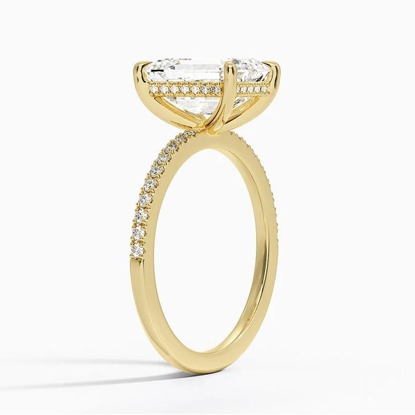14K Yellow Gold Hidden Halo Diamond Engagement Ring Image 2 Moore Jewelers Laredo, TX