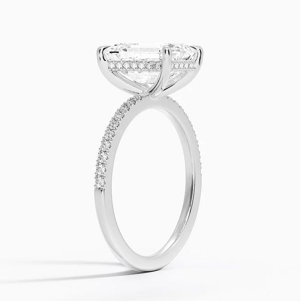 14K White Gold Hidden Halo Lab Grown Diamond Engagement Ring Image 2 Moore Jewelers Laredo, TX