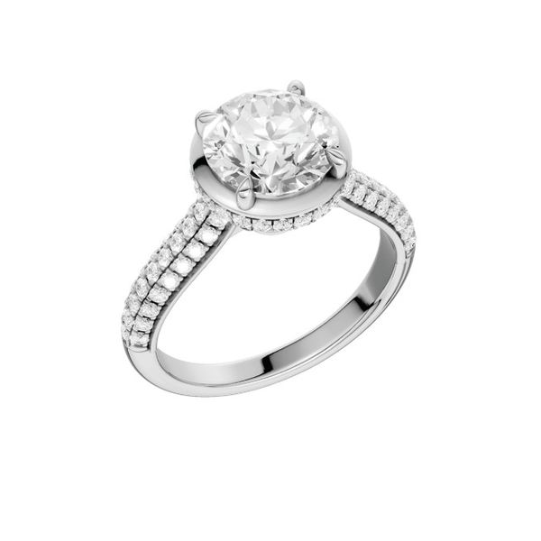 14K White Gold Hidden Halo Labgrown Diamond Engagement Ring Image 4 Moore Jewelers Laredo, TX
