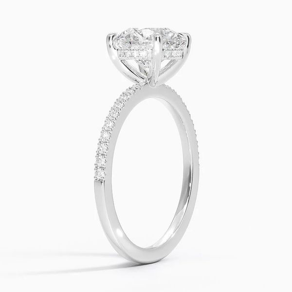 14K White Gold Hidden Halo Diamond Enagement Ring Image 2 Moore Jewelers Laredo, TX