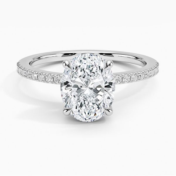 14K White Gold Hidden Halo Diamond Enagement Ring Moore Jewelers Laredo, TX