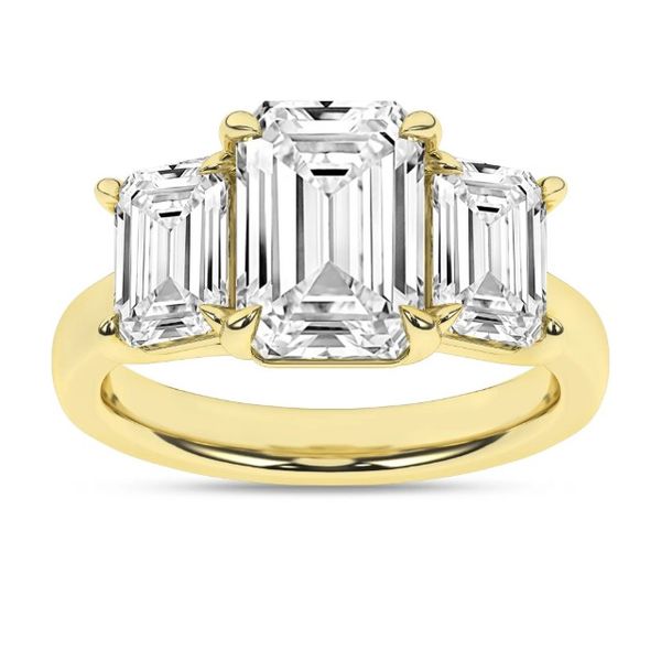 14K Yellow Gold Three Stone Lab Grown Diamond Engagement Ring Moore Jewelers Laredo, TX