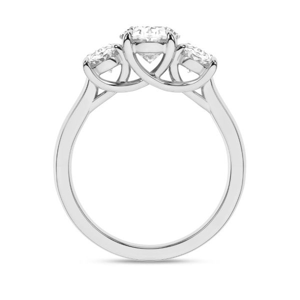 14K White Gold Three Stone Lab Grown Diamond Engagement Ring Image 3 Moore Jewelers Laredo, TX