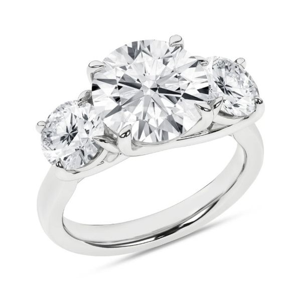 14K White Gold Three Stone Lab Grown Diamond Engagement Ring Image 2 Moore Jewelers Laredo, TX