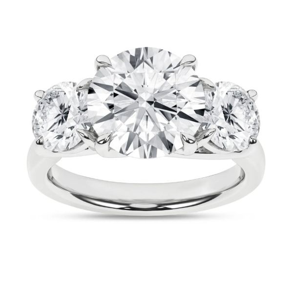 14K White Gold Three Stone Lab Grown Diamond Engagement Ring Moore Jewelers Laredo, TX