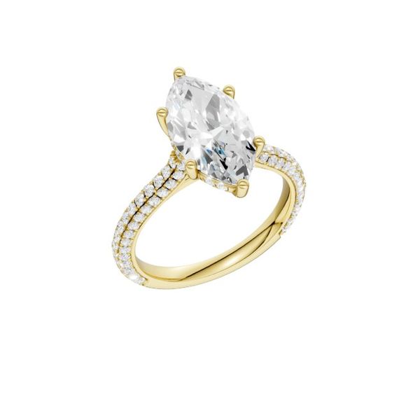14K Yellow Gold Hidden Halo Labgrown Diamond Engagement Ring Image 2 Moore Jewelers Laredo, TX