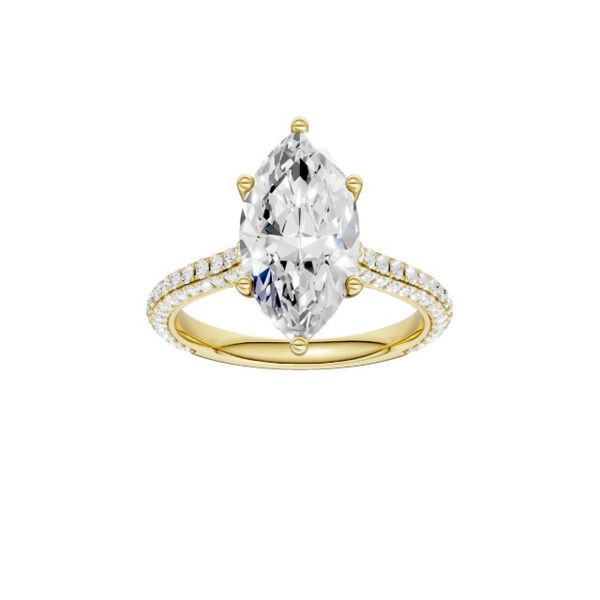 14K Yellow Gold Hidden Halo Labgrown Diamond Engagement Ring Moore Jewelers Laredo, TX