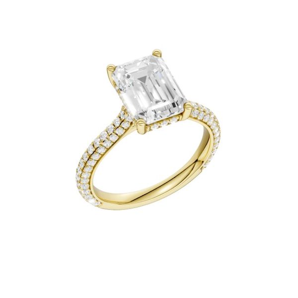 14K Yellow Gold Hidden Halo Labgrown Diamond Engagement Ring Image 2 Moore Jewelers Laredo, TX