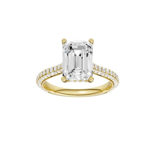 14K Yellow Gold Hidden Halo Labgrown Diamond Engagement Ring Moore Jewelers Laredo, TX