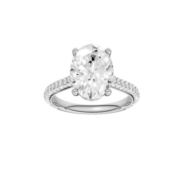 14K White Gold Hidden Halo Labgrown Diamond Engagement Ring Moore Jewelers Laredo, TX