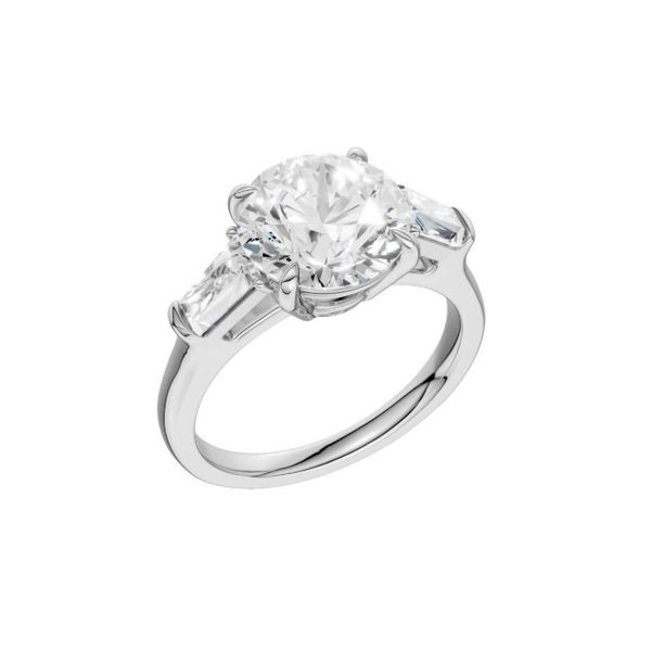 14K White Gold Three Stone Lab Grown Diamond Engagement Ring Image 2 Moore Jewelers Laredo, TX