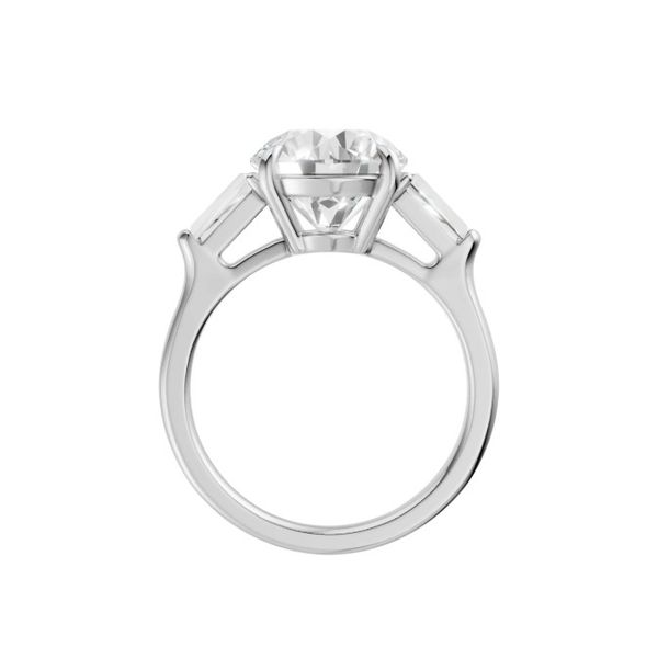 14K White Gold Three Stone Lab Grown Diamond Engagement Ring Image 3 Moore Jewelers Laredo, TX