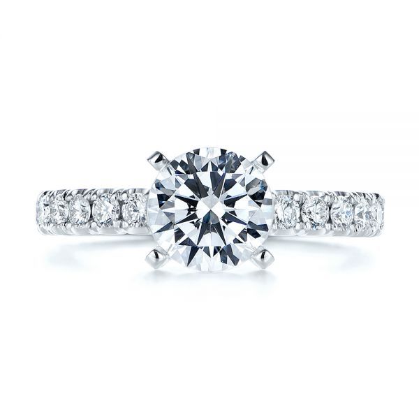 14K White Gold Traditional Diamond Engagement Ring Moore Jewelers Laredo, TX