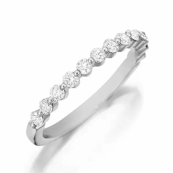 14K White Gold Half Anniversary Diamond Wedding Band Moore Jewelers Laredo, TX