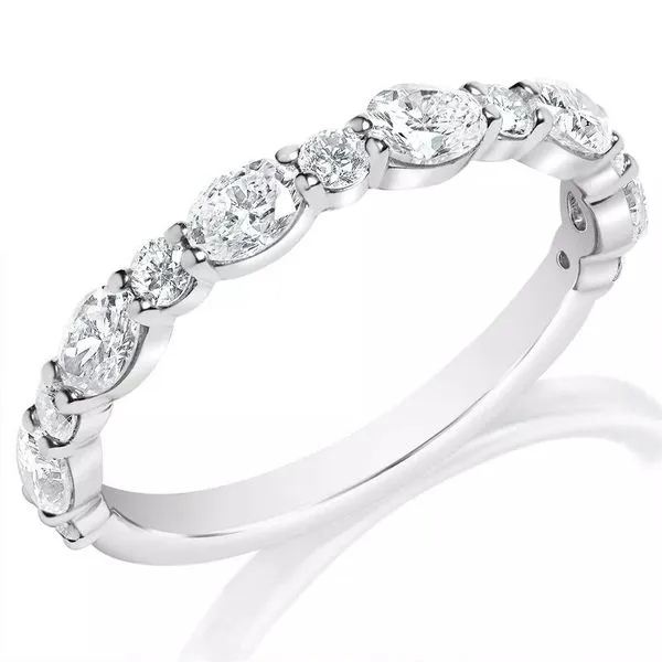 14K White Gold Half Anniversary Diamond Wedding Band Moore Jewelers Laredo, TX