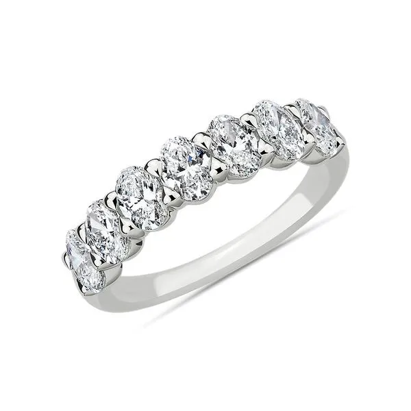 14K White Gold Half Anniversary Diamond Wedding Band Moore Jewelers Laredo, TX