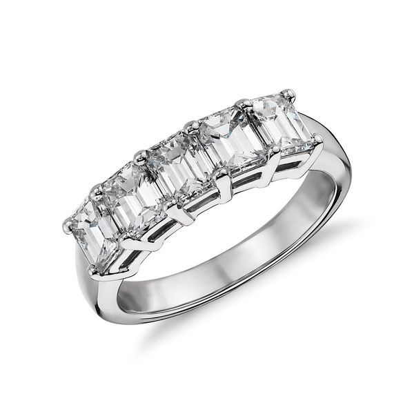 14K White Gold 4-Stone Diamond Wedding Band Moore Jewelers Laredo, TX