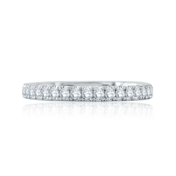 18K White Gold Half Anniversary Diamond Wedding Band Moore Jewelers Laredo, TX