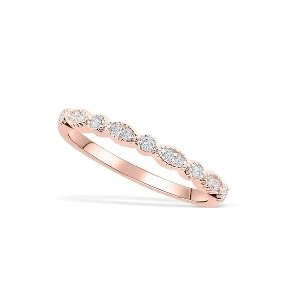 14K Rosé Gold Half Anniversary Diamond Wedding Band Moore Jewelers Laredo, TX