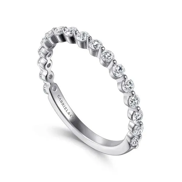 14K White Anniversary Wedding Band Image 2 Moore Jewelers Laredo, TX