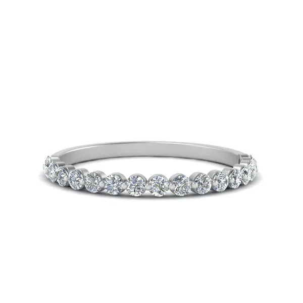 14K White Gold Half Anniversary Diamond Wedding Band Moore Jewelers Laredo, TX