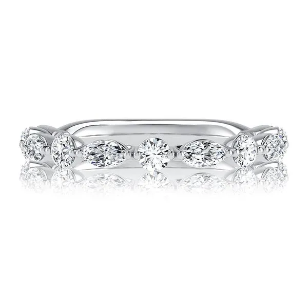 14K White Gold Half Anniversary Diamond Wedding Band Moore Jewelers Laredo, TX