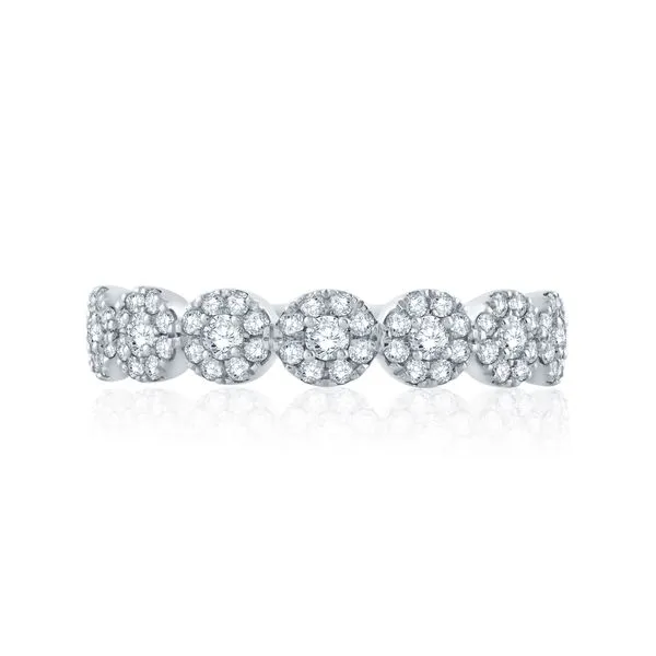 14K Yellow Gold Pave Halo Wedding Band Image 2 Moore Jewelers Laredo, TX