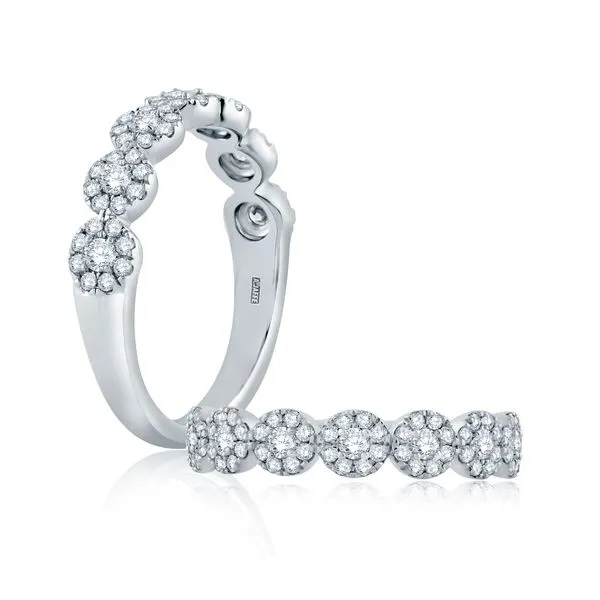 14K Yellow Gold Pave Halo Wedding Band Moore Jewelers Laredo, TX