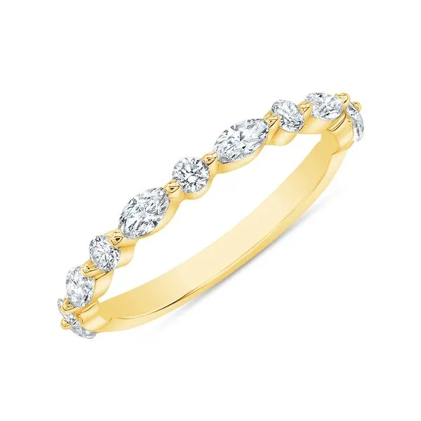 14K Yellow Gold Half Anniversary Diamond Wedding Band Moore Jewelers Laredo, TX