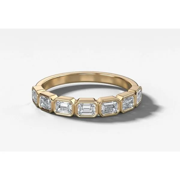 14K Yellow Gold Bezel Set Wedding Band Moore Jewelers Laredo, TX