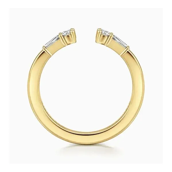 14K Yellow Gold Diamond Open Wedding Band Image 3 Moore Jewelers Laredo, TX