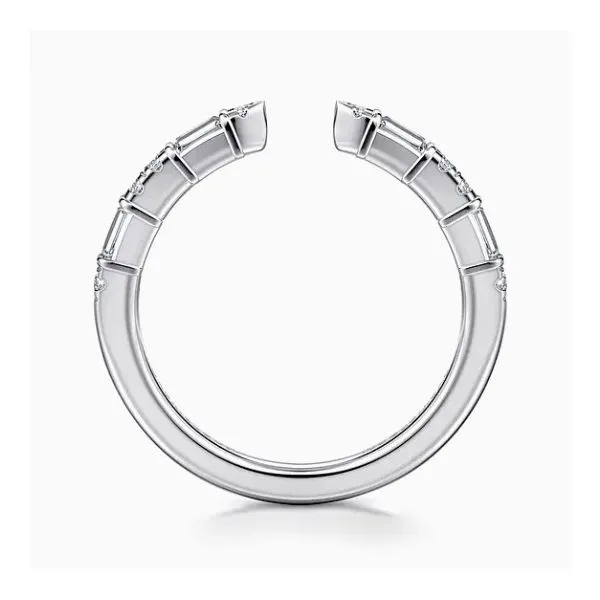 14K White Gold Diamond Open Wedding Band Image 3 Moore Jewelers Laredo, TX
