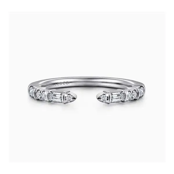 14K White Gold Diamond Open Wedding Band Moore Jewelers Laredo, TX