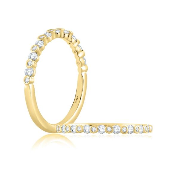 14K Gold Alternating Bezel Cut Diamond Band Moore Jewelers Laredo, TX