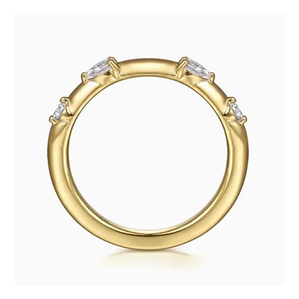 14K Yellow Gold Four Stone Diamond Wedding Band Image 3 Moore Jewelers Laredo, TX