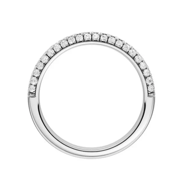 14K White Gold Half Anniversary Pave Diamond Wedding Band Image 3 Moore Jewelers Laredo, TX