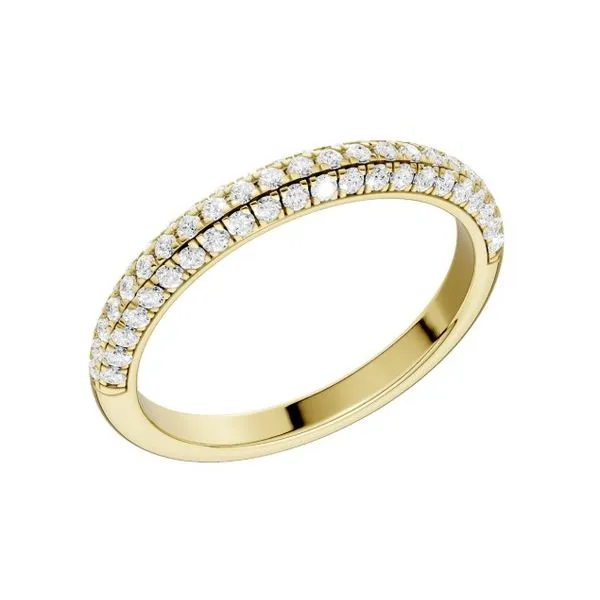14K Yellow Gold Half Anniversary Pave Diamond Wedding Band Image 2 Moore Jewelers Laredo, TX