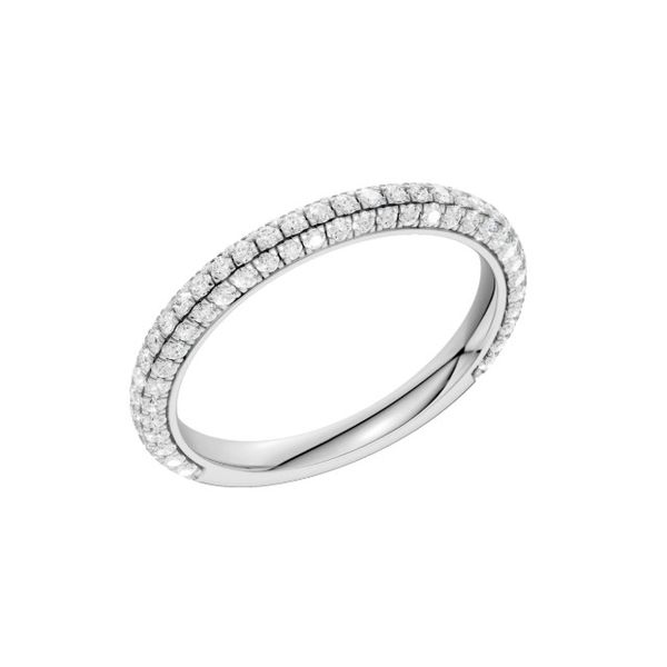 14K White Gold Lab Grown Diamond Wedding Band Image 2 Moore Jewelers Laredo, TX