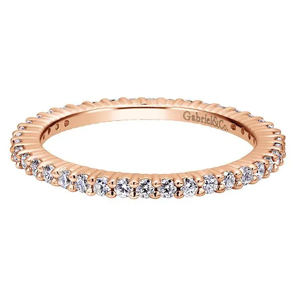 14K Rosé Gold Eternity Diamond Wedding Band Moore Jewelers Laredo, TX