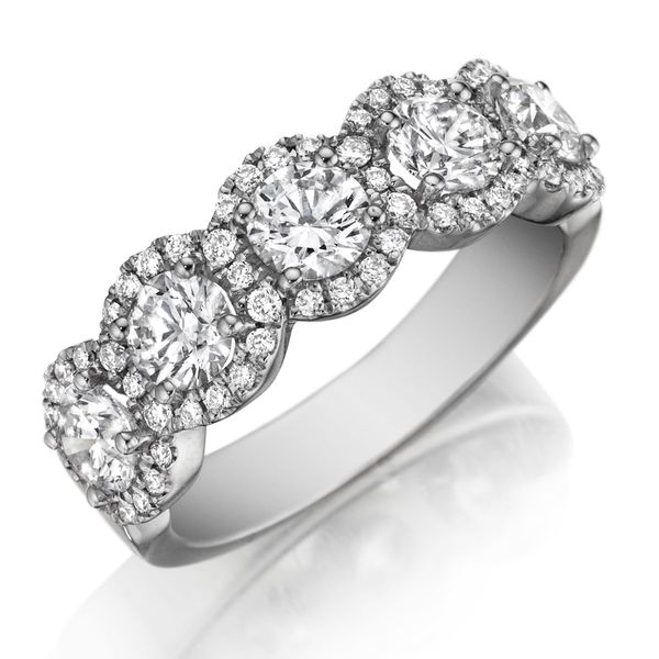 18K White Gold 5 Stone Diamond Fashion Ring Moore Jewelers Laredo, TX