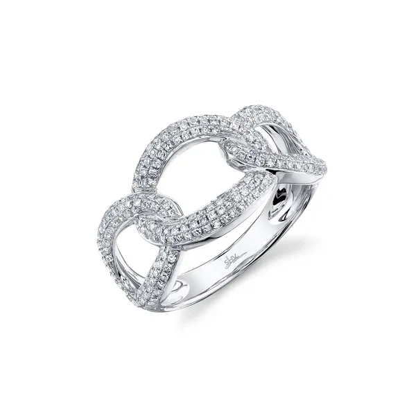 14K White Gold Diamond Link Fashion Ring Moore Jewelers Laredo, TX