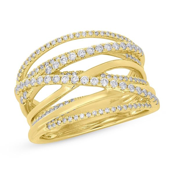 14K Yellow Gold Bridge Diamond Fashion Ring Moore Jewelers Laredo, TX