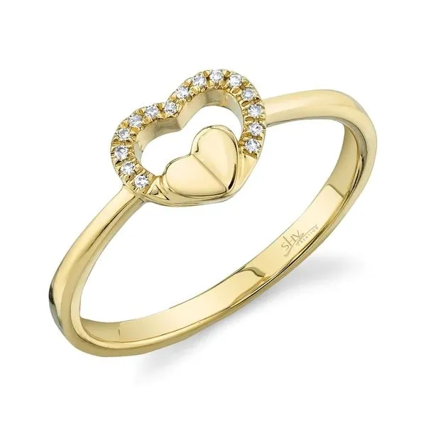 14K Yellow Gold Heart Fashion Diamond Ring Moore Jewelers Laredo, TX