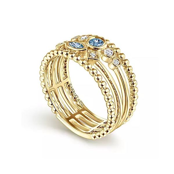 14K Yellow Gold Multi Row Diamond Fashion Ring Image 2 Moore Jewelers Laredo, TX