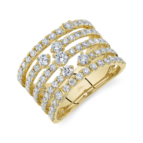 14K Yellow Gold Bridge Diamond Fashion Ring Moore Jewelers Laredo, TX